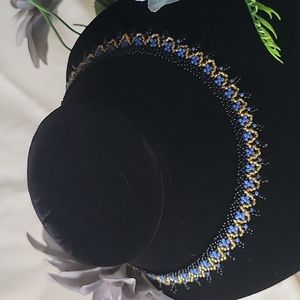 Blue, gold, black Gerdan, Ukrainian necklace